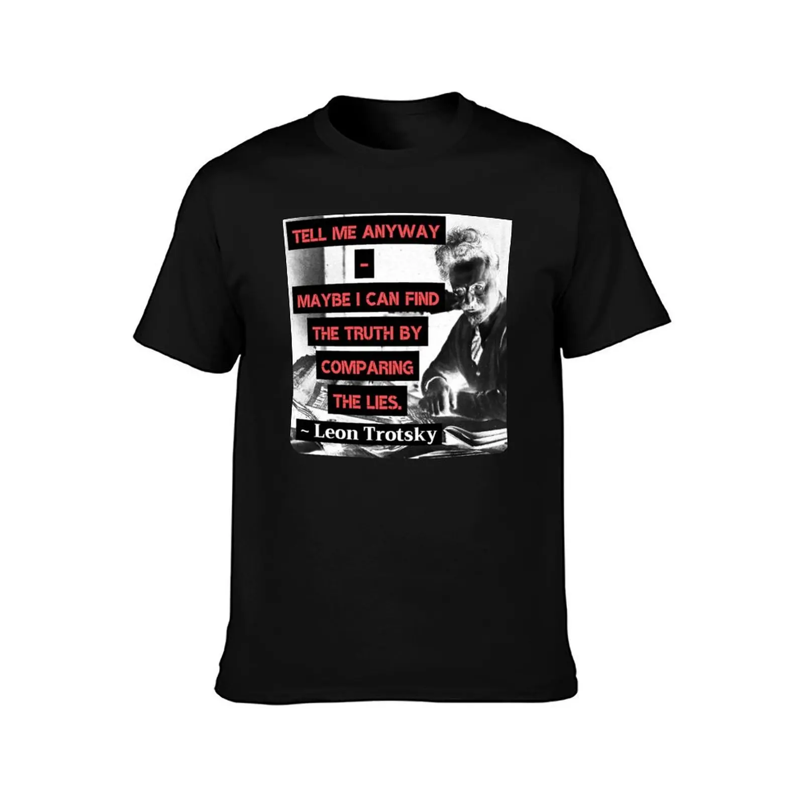TRoTsky oN LiEs T-Shirt Daily Wear Plain Short Sleeve Shirt
