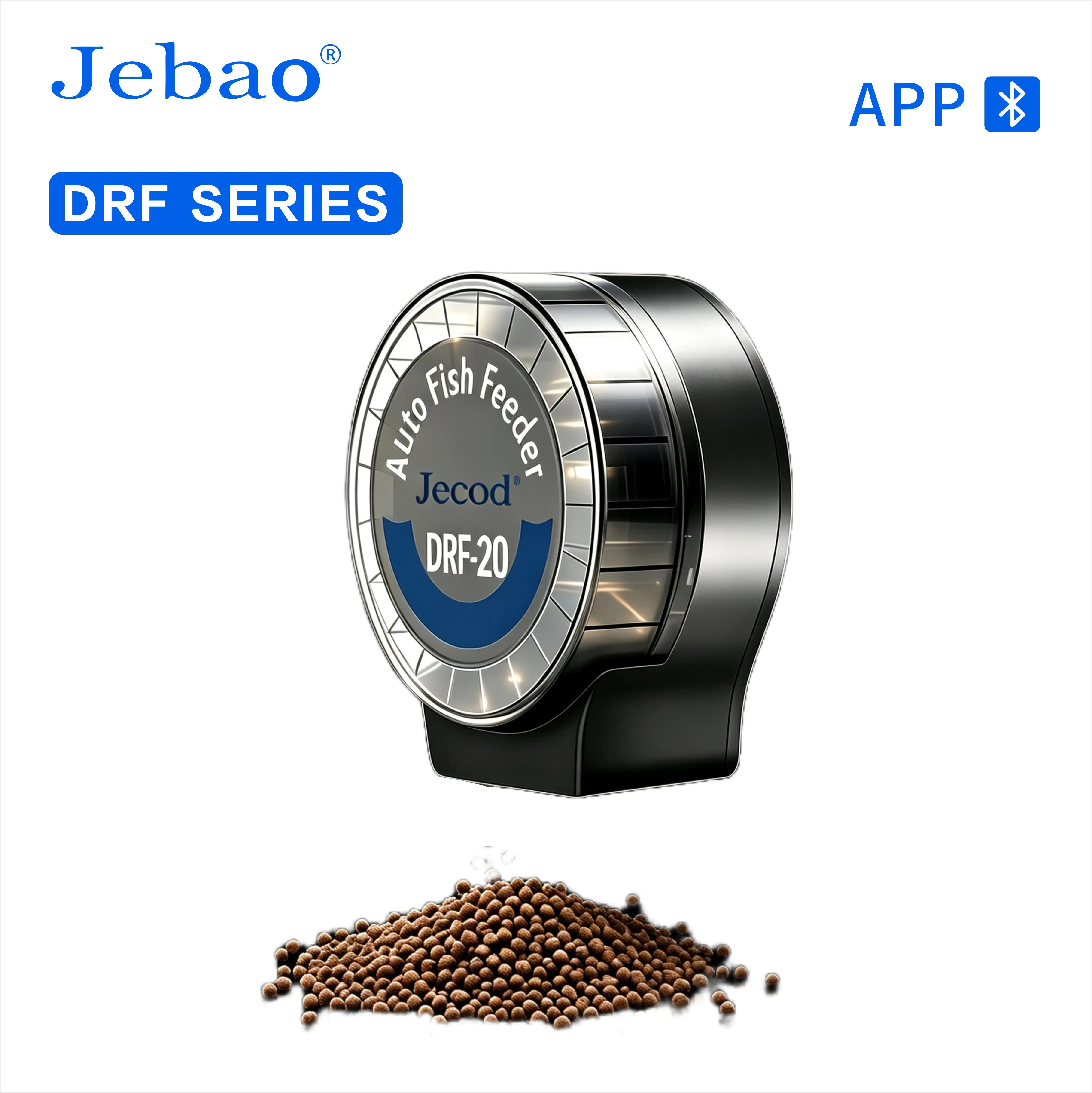 Jecod Jebao DRF Smart Auto Fish Feeder, 6 Modes Bluetooth APP Timing Quantitative Feeder for Fresh & Saltwater Aquarium