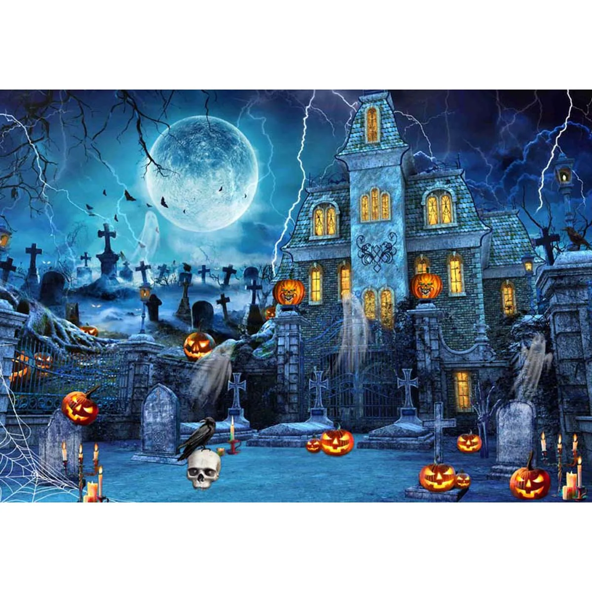 Allenjoy Halloween Haunted House Photo Backdrop