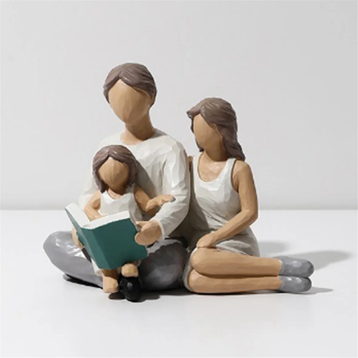 송진 가족 조각, 부모와 딸 조각상 선물, 3 인 가족 장식