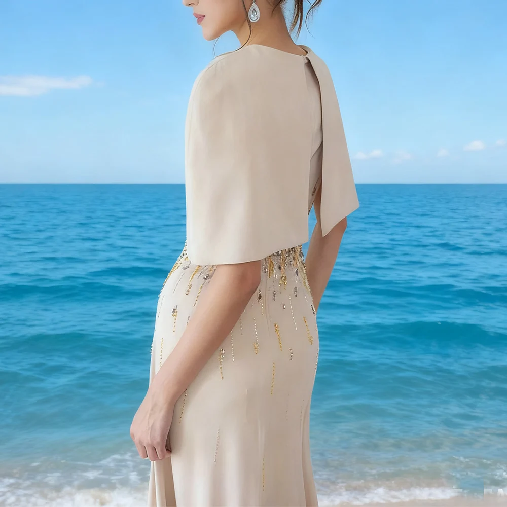 Customized Luxury Beads Long Evening Dresses for Special Occasions Floor-Length A-Line Women Gala Prom Party Gowns 2025