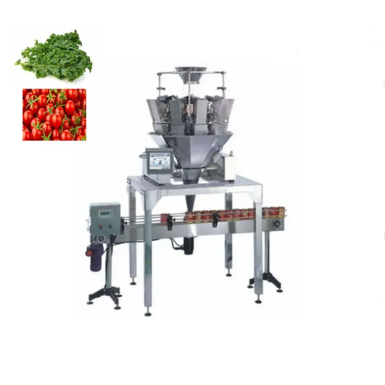 Fully automatic multihead weigher 500g lettuce tray packing machine