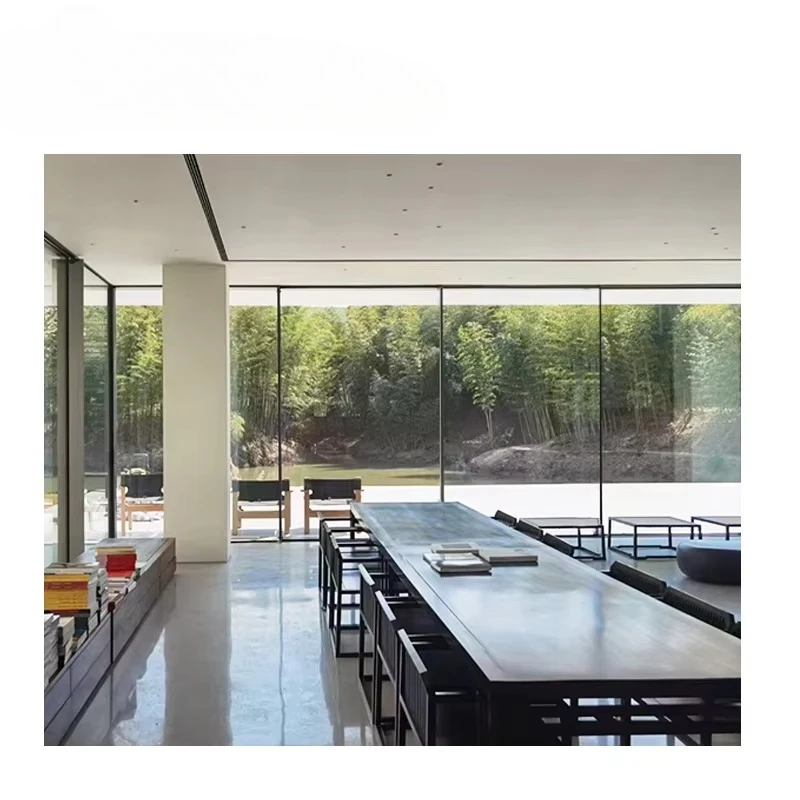 California Modern Home Slim Frame Sliding Door Smart Tech Thermal Break Aluminum Electric