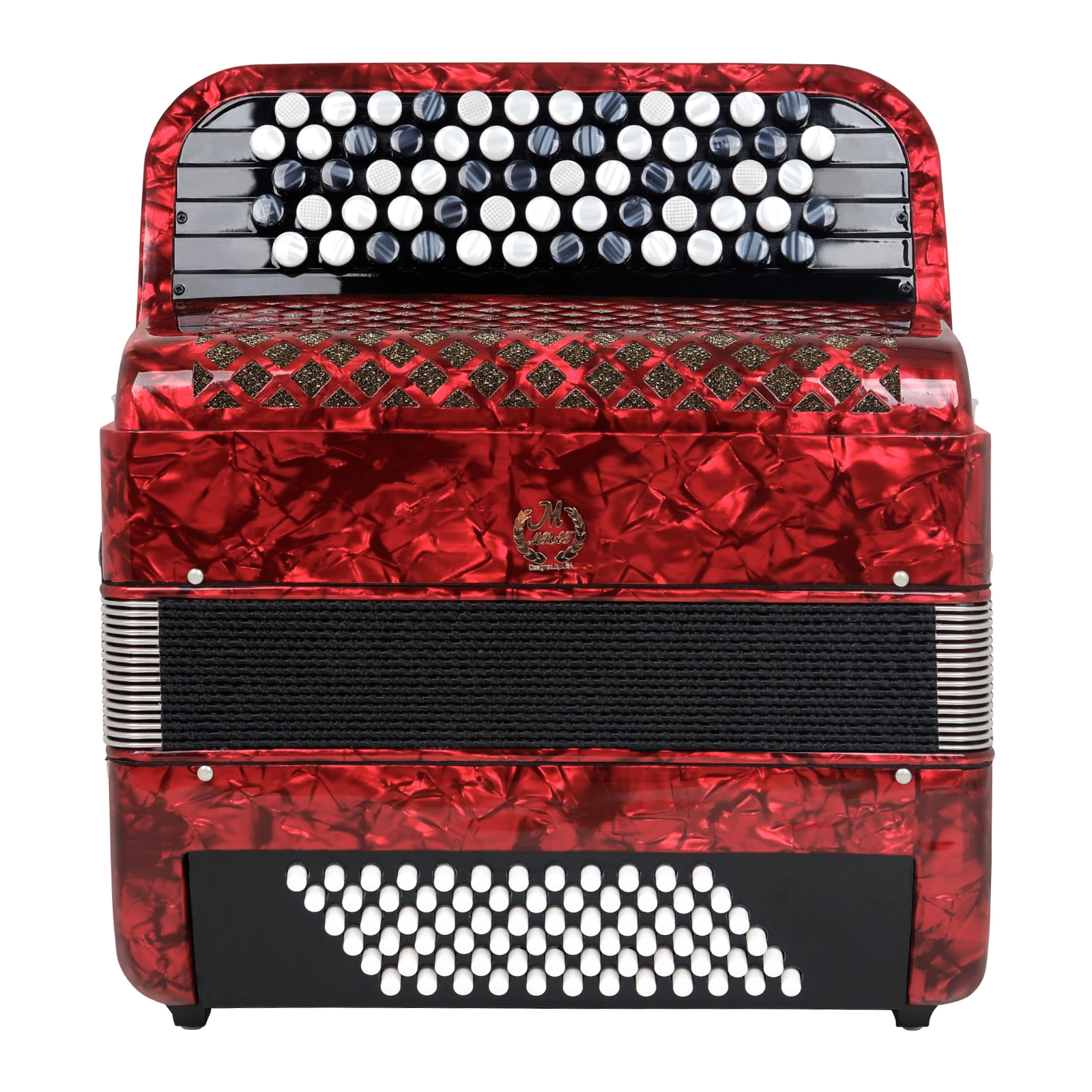 M MBAT Bayan Accordion 62 keys 72 Bass Accordion Professional Sheepskin Bellows Accordion with Storage Bag Music Instrument