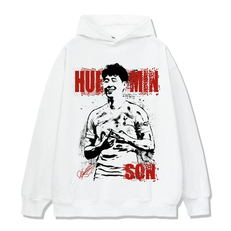 

Уличная толстовка с длинными рукавами и принтом Star Player Son Heung-min, хлопковая мужская и женская модная удобная мягкая толстовка большого размера
