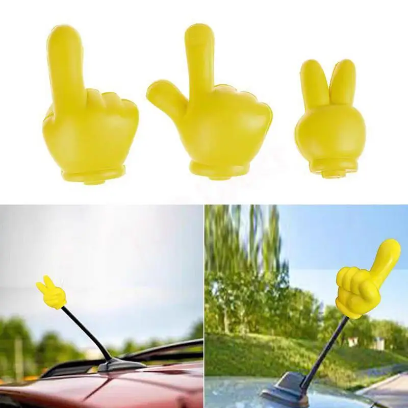 Car Antenna Topper Yellow Automotive Exterior Decor Creative Auto Accessories Funny Exterior Decorations Antenna Ball For Car