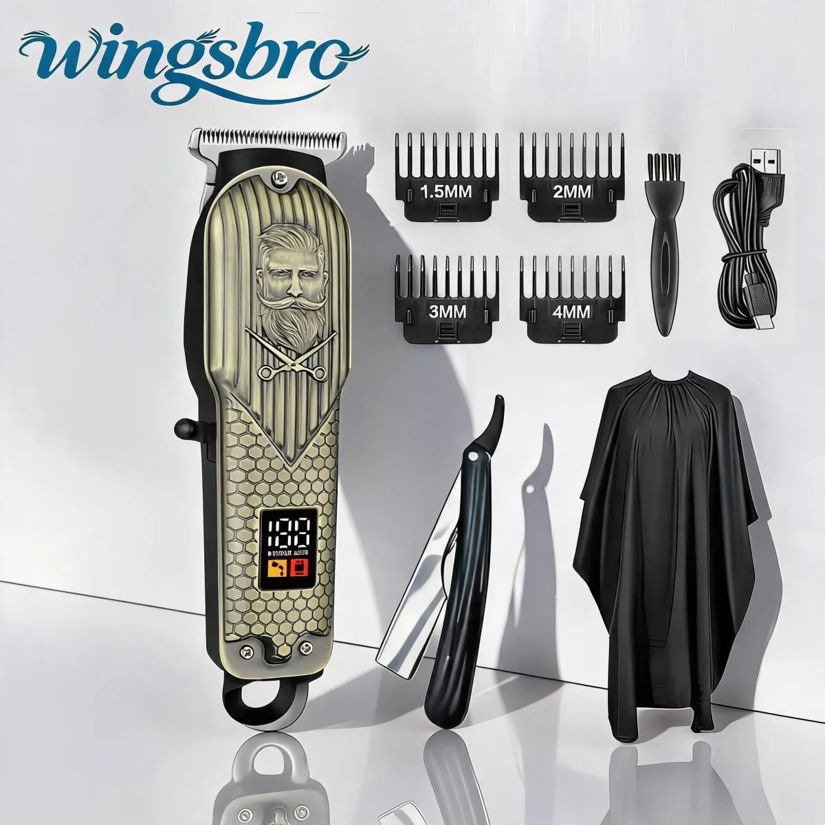 Professional Clippers and Trimmers Set,Beard Trimmer, Barber Clippers, Rechargeable Electric Shaver Hair Clippers for Men