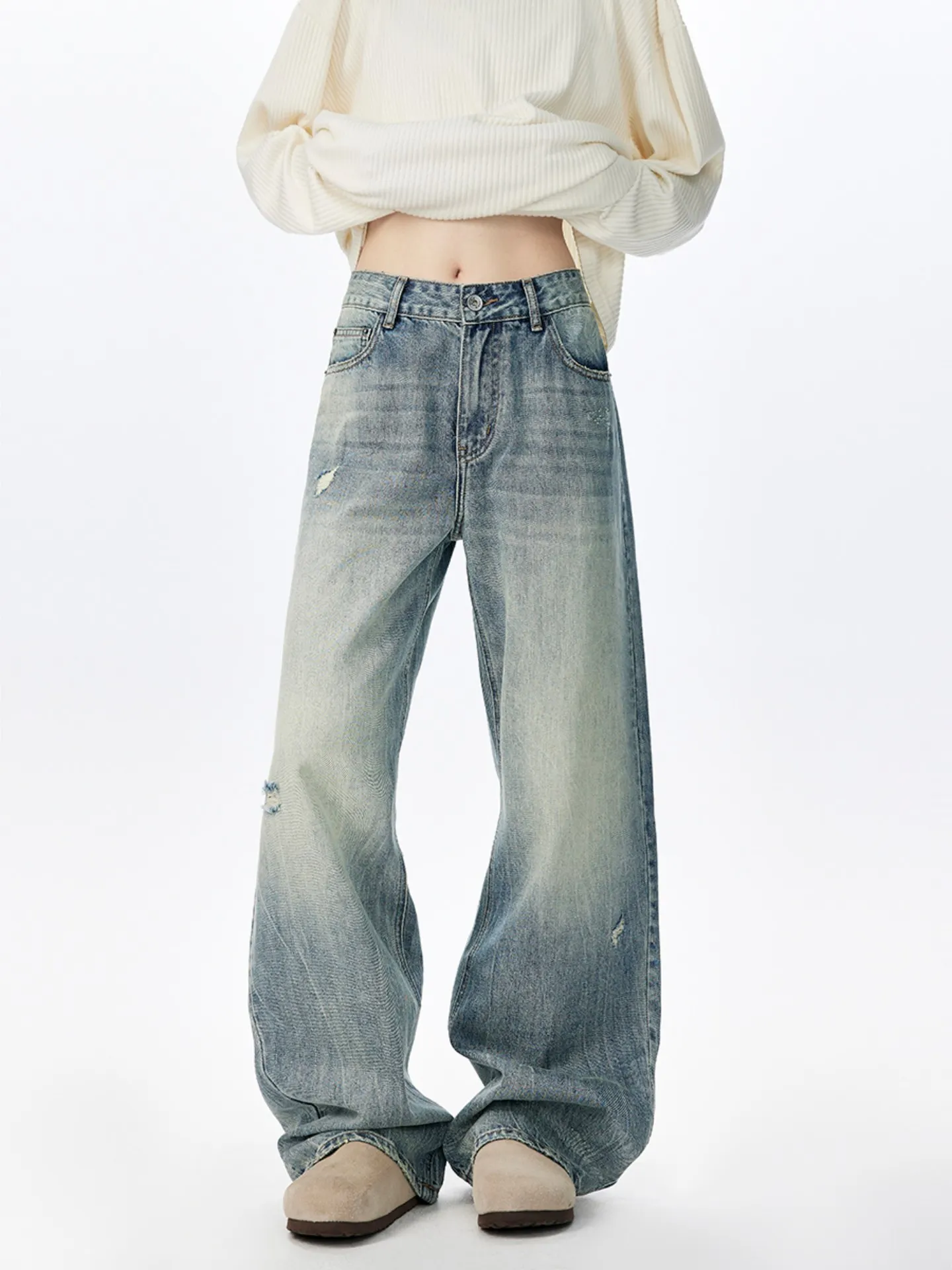 

Мужские джинсы Cleanfit свободного прямого кроя с узором в виде молнии и декоративными элементами в виде ножей, повседневная одежда для осеннего сезона