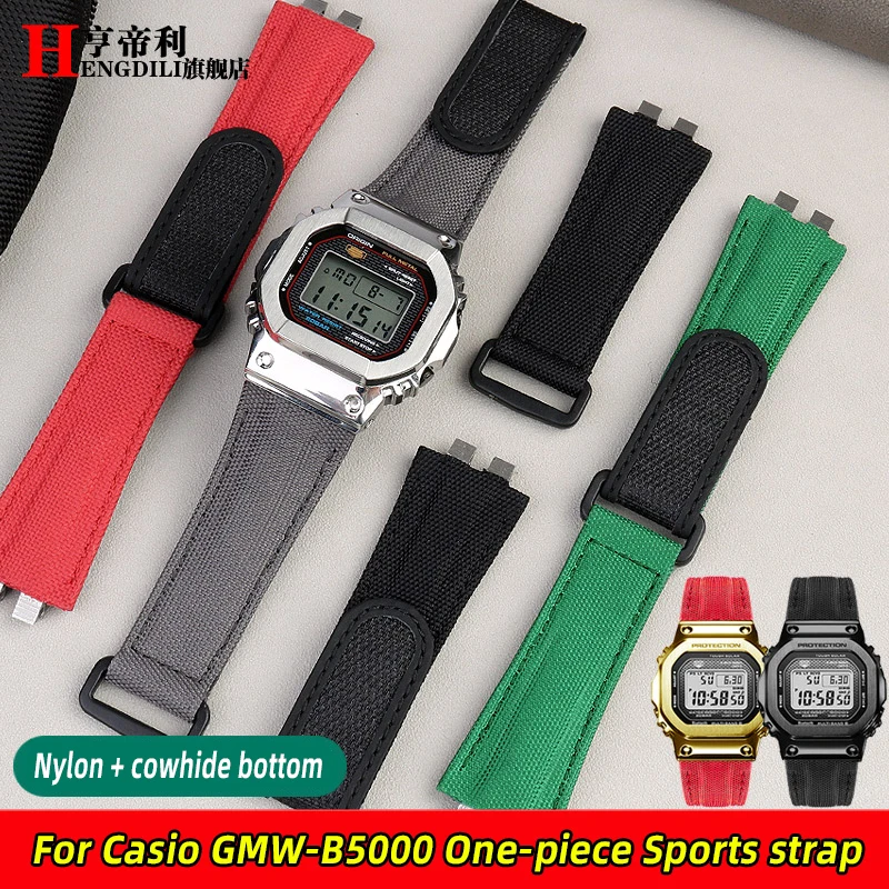 nylon watch Strap For Casio 35th anniversary GMW-B5000 G-SHOCK 3459 with Metal Head-link canvas watchband Bracelet Free tools