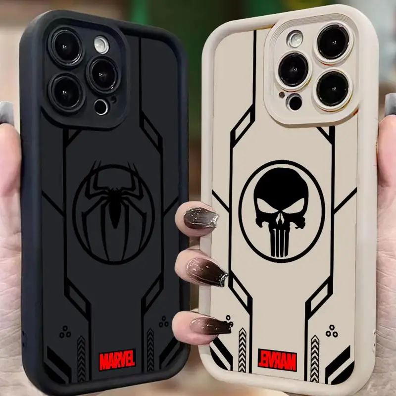 Marvel Badge Logo Punisher phone case for Apple iPhone 16 15 pro max 13 12 11plus 14 16promax 11 tpu fundas waterproof casos