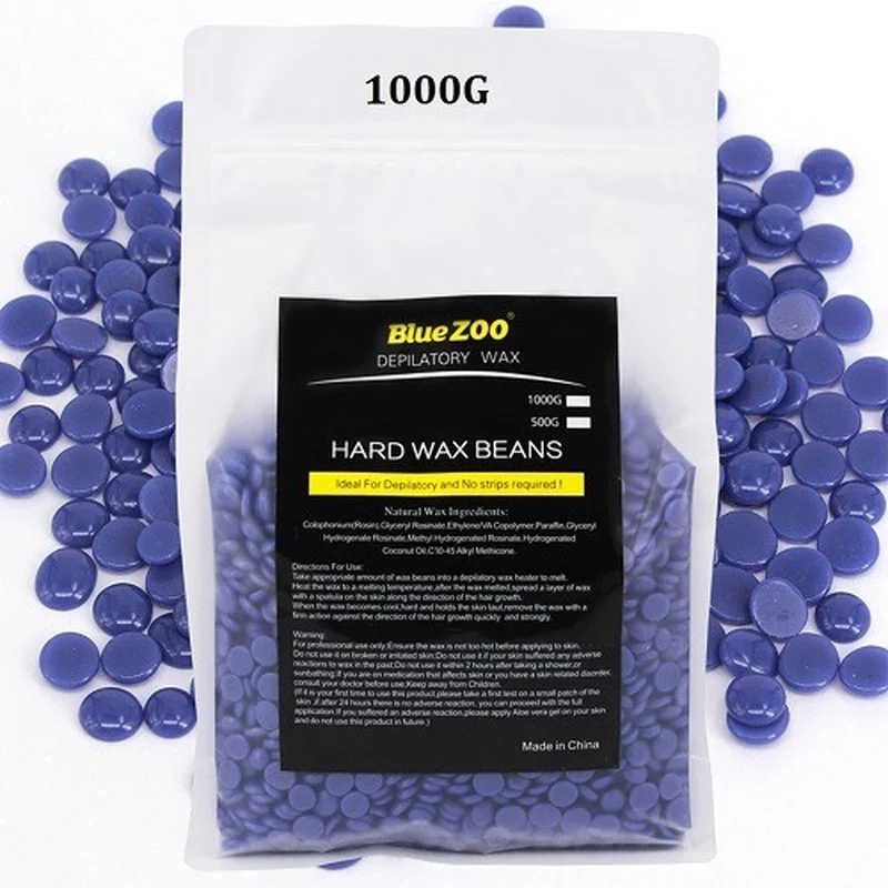 Blue Zoo Hair Removal Wax Bean Granule Hot Film Stiff Wax Bean Body Bikini Face Hair Removal Without Hair Removal Wax 500g