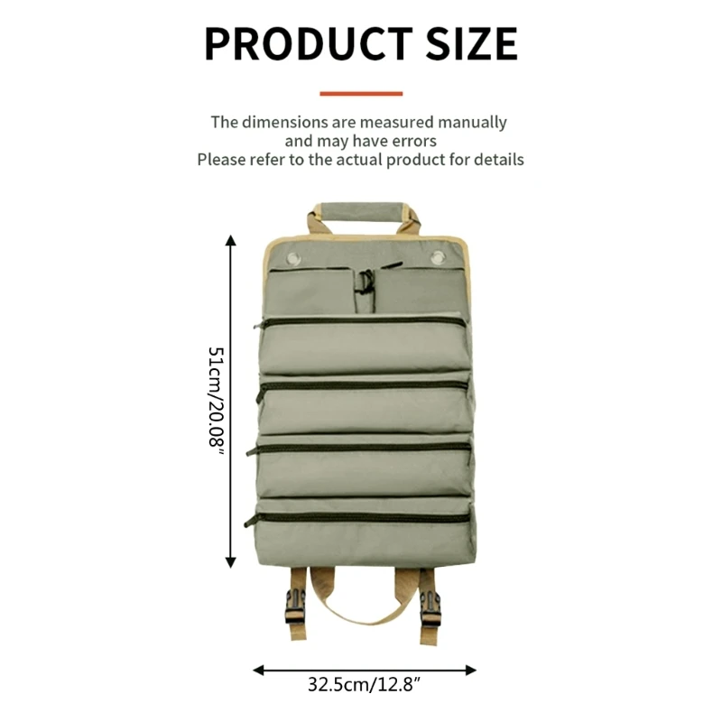 Heavy Duty Roll Up กระเป๋าเครื่องมือสำหรับช่างซ่อม,ช่างไม้,ช่างประปาประแจ