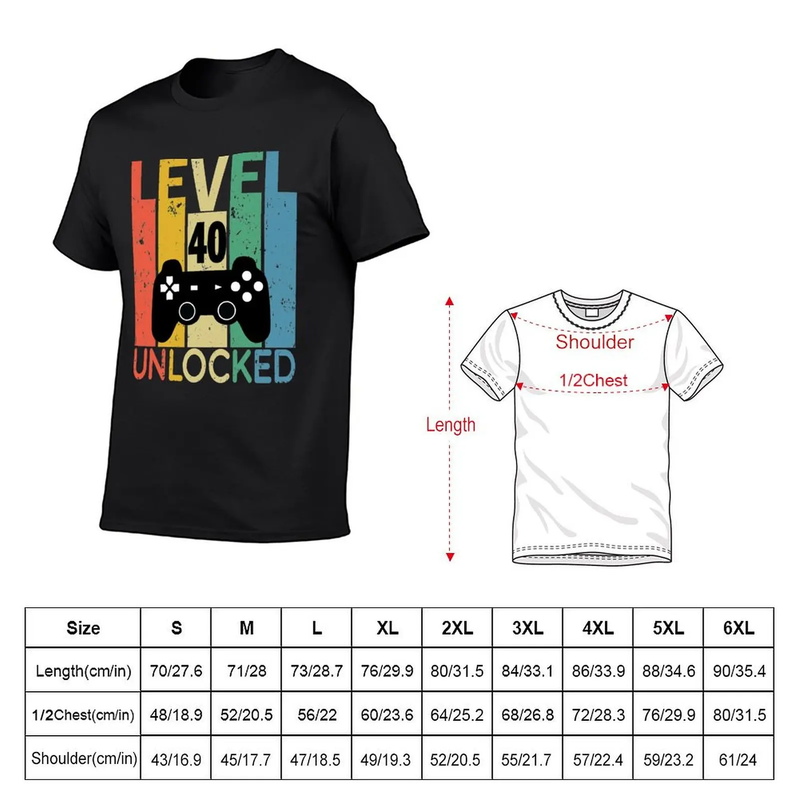 level 40 unlocked T-Shirt designer shirts kawaii clothes shirts graphic tee oversized graphic tee designer t shirt men