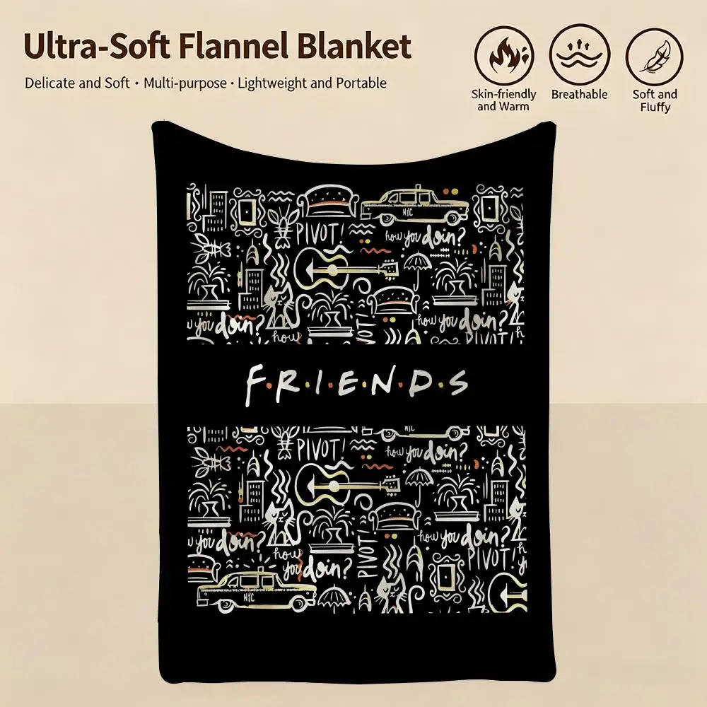 drama F-Friends-s Throw Warm Soft Flannel Blanket, Multi-use for Sofa Bed Camping Travel Nap