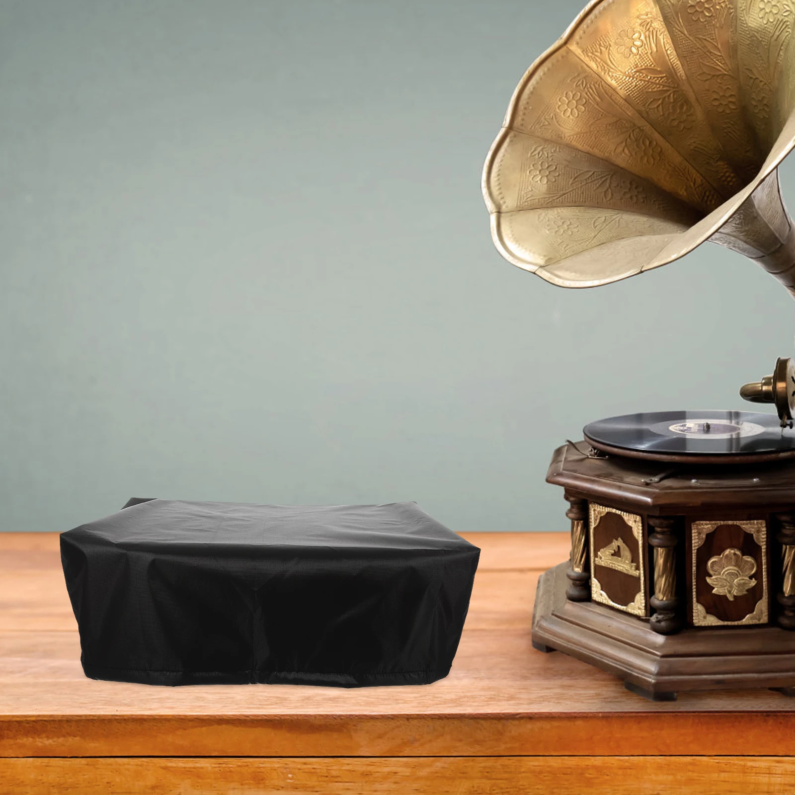 غطاء جراموفون عتيق من قماش أكسفورد مقاوم للماء والغبار، غطاء لاعب تسجيل محمول خفيف الوزن #5