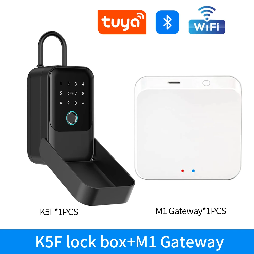 Waterdichte sleutelkluis Slimme vingerafdrukopslag Geheime sleutelkluis Tuya of TTlock-app Bluetooth naar WiFi-hub Ontgrendel hangslot