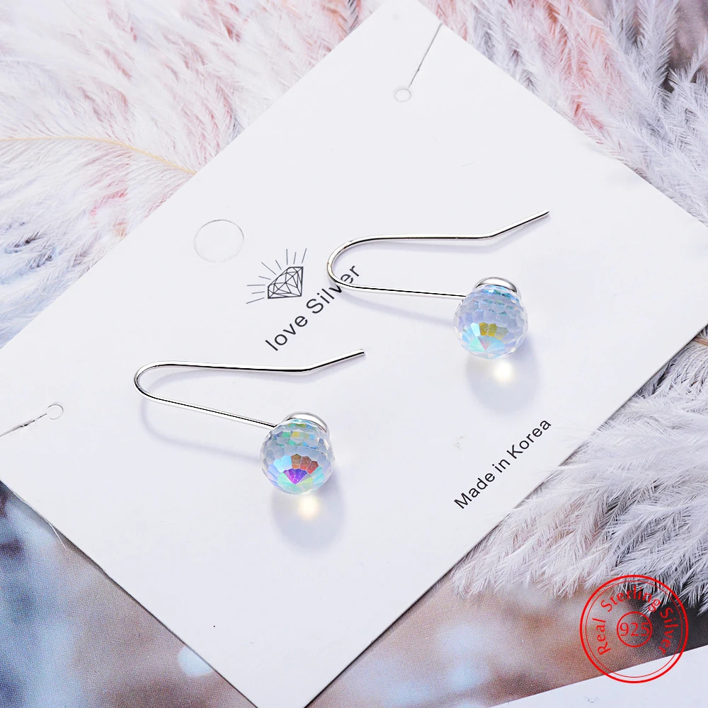

Quality Jewelry New Women's 925 Sterling Silver Crystal Fashion Ball Drop Earrings FQL25049