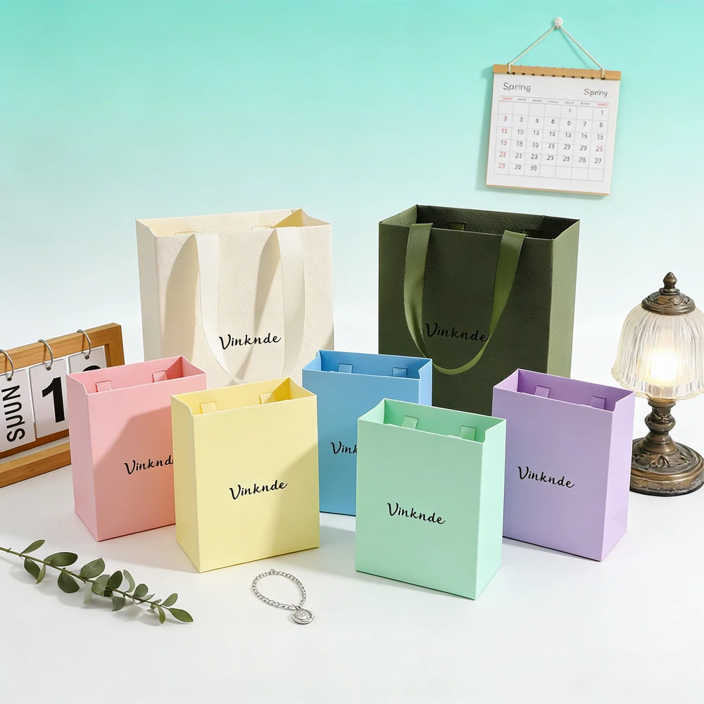 

Подарочные пакеты-органайзеры из фактурной бумаги с логотипом на заказ, 12,5x15x7,5 см, для ювелирных изделий, сумок, колье, серег, косметики