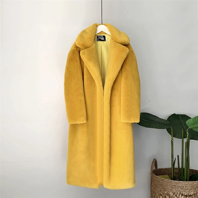 2023 winter new style Korean autumn and winter women\'s thickened long imitation mink fur coat faux fur imitation fur coat