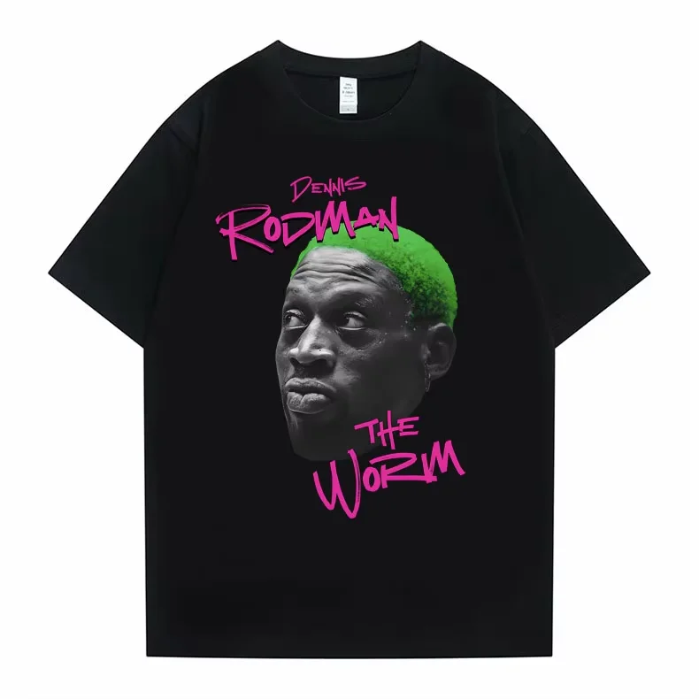 Camiseta Extra Grande de Moda Urbana Hip Hop 2026 Awesome The Worm Dennis Rodman para Hombre, Camisetas Vintage Unisex para Hombre y Mujer
