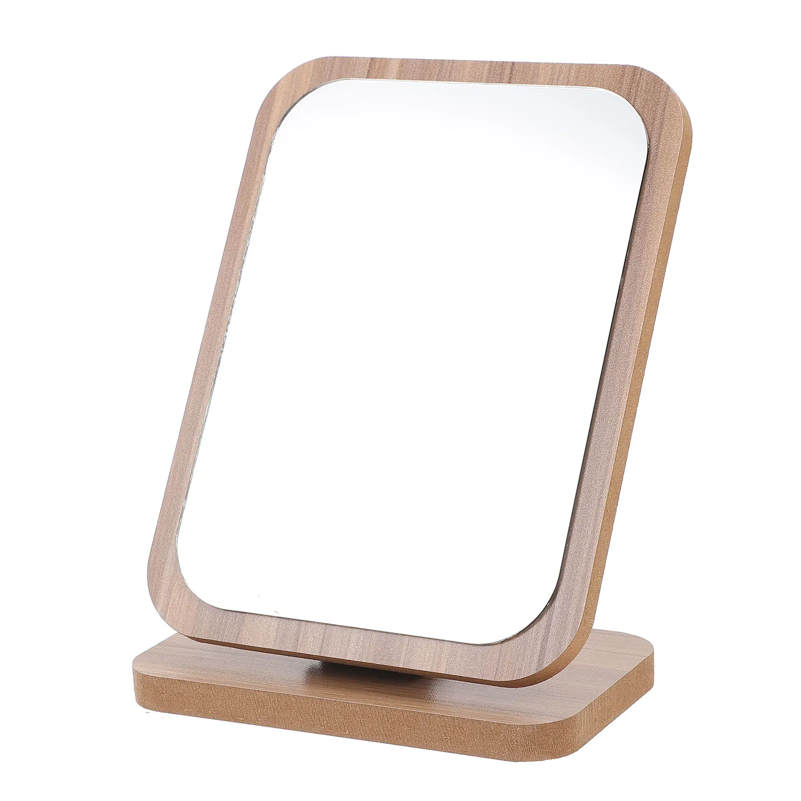 1pc houten make-upspiegel make-up desktop type dressoir tafelblad draagbare spiegel voor slaapkamer badkamer duurzaam glad hoog
