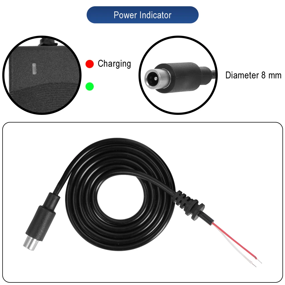 Cavo di ricarica per Scooter elettrico DC 8mm 42V 2A linea di uscita per caricabatterie per Xiaomi M365 Pro KickScooter accessori per spine di linea