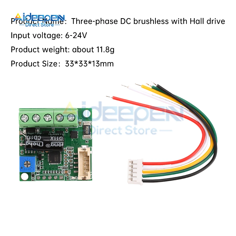 3.5a 100w pwm bldc trifásico dc sem escova hall módulo controlador de velocidade do motor 6v-24v regulador de velocidade interruptor regulador de controle