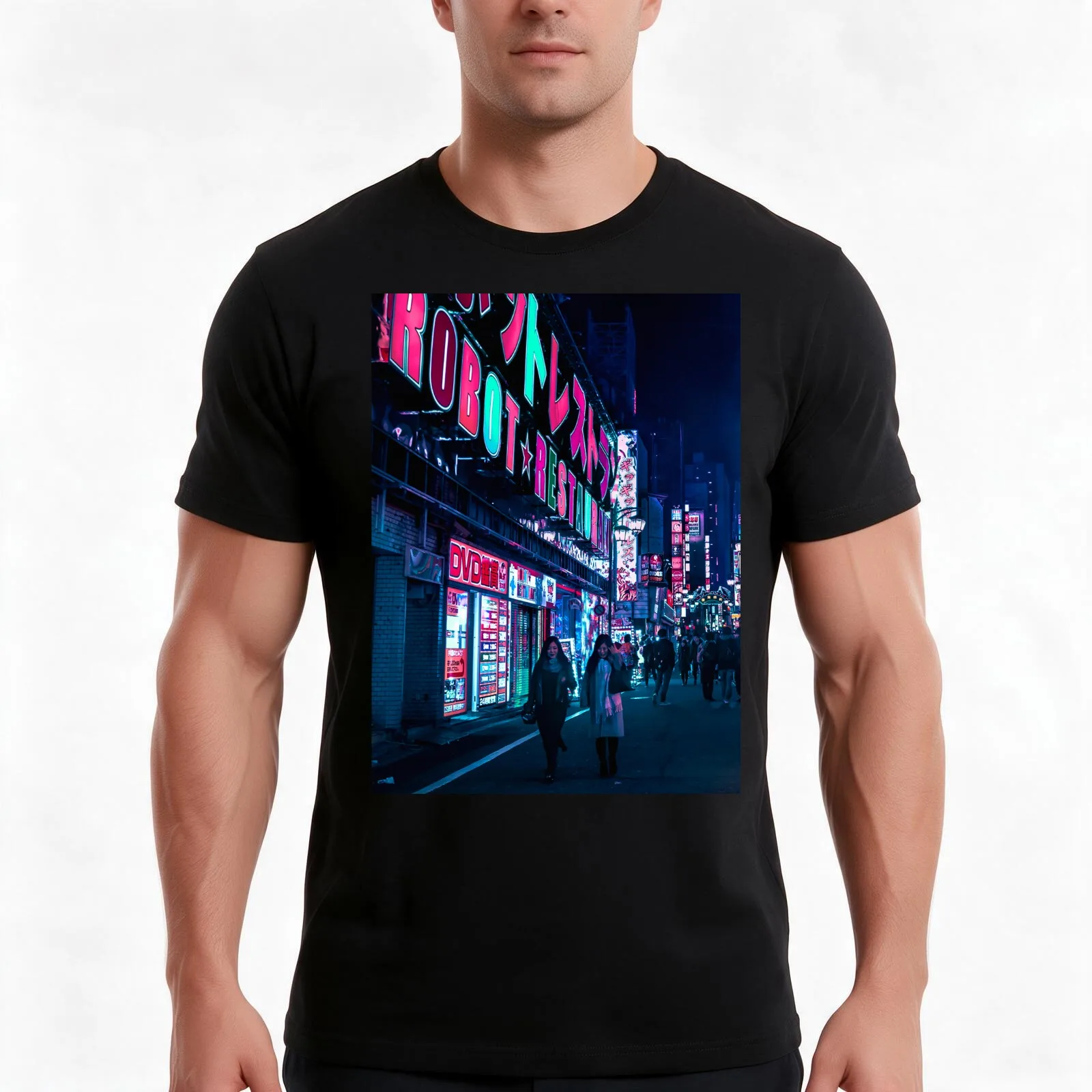 Nocturnal Alley T-Shirt, Summer Casual Cotton Tee, Oversized Streetwear Tops, Vintage Graphic Print, Loose Fit Short Sleeve