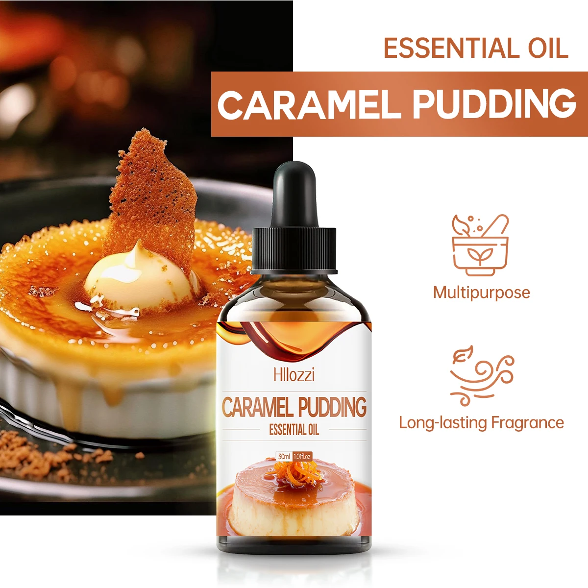 زيت كراميل بودنغ العطري، مع رائحة كسترد الفانيليا الدافئة والحلوة، لترطيب البشرة والمغذي، وهدايا العيد #2