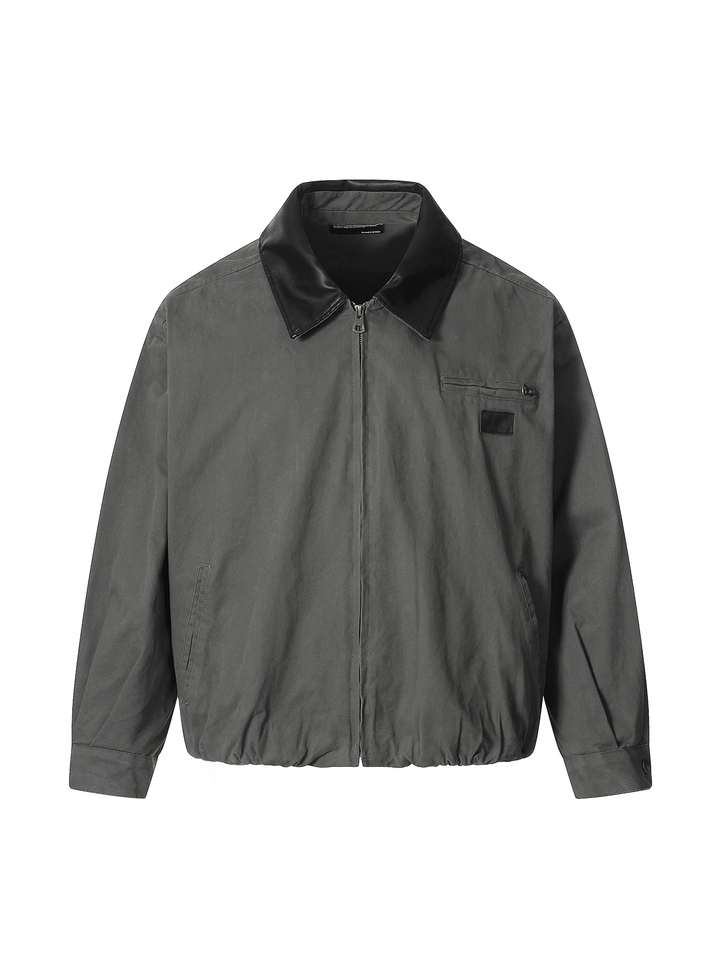 

AJEM American Retro ort Лоскутный кожаный воротник Jaet Мужской новый топ Barn Sle с тяжелым воротником-стойкой