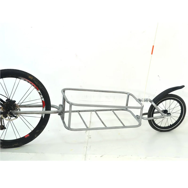 Bike Travel Trailer Cargo Trolley With 80L Bag Spring Suspension