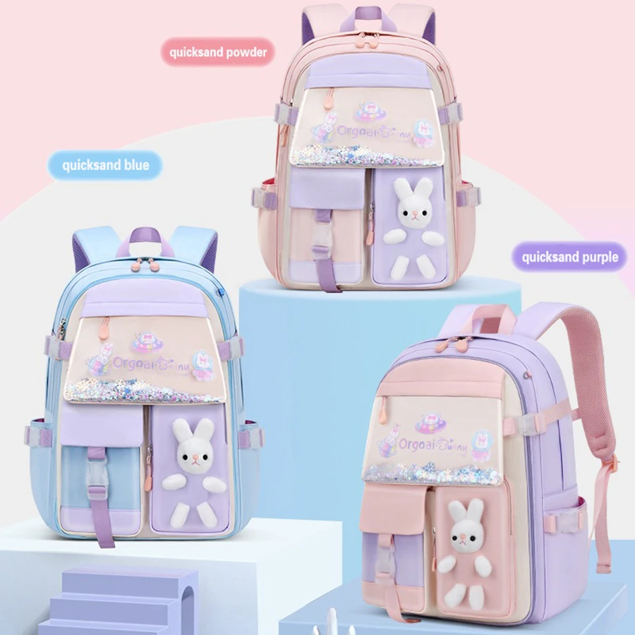 New Cute Trend CHILDREN\'S Shoulders Backpack Elementary School Students Schoolbag 1-2-3-4-5-6 Grade Girls 6-12 Years Old Waterpr