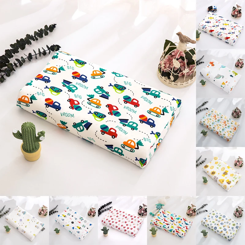 

Cotton Baby Latex Pillow Case Cartoon Kids Pillowcase Comfortable Children Rubber Memory Pillow Protector Cover 27*44cm/30*50cm