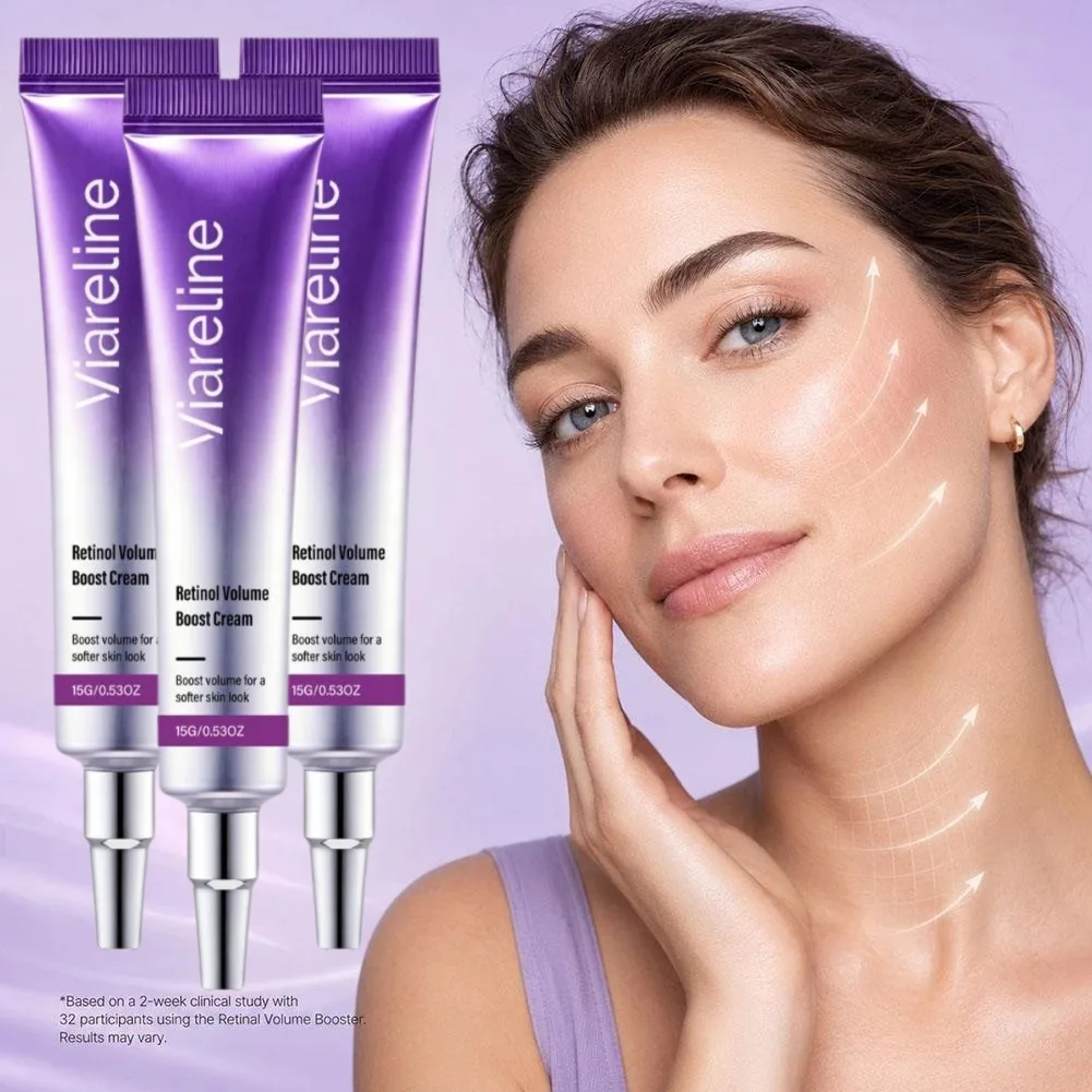Fine Line Firming Retinal Volume Booster Cream 15G*3,Instant Lift Plumping Serum Skin Massager For Eye Face Neck Wrinkles Care ﻿