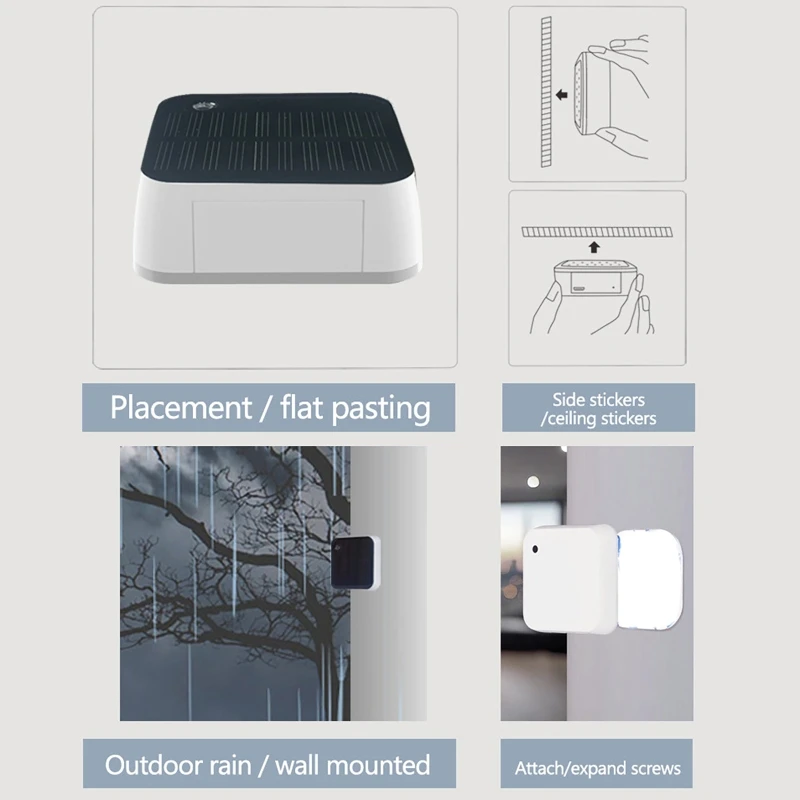 Smart Solar Light Sensor Light Alarm Real Time Luminance Monitoring IP65 Waterproof Outdoor Brightness Detector