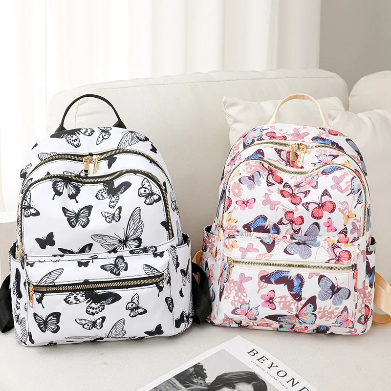 Mochila escolar coreana para estudiantes, mochilas florales blancas para niñas adolescentes, mochila bonita para mujeres, bolsa para libros de marca, mochila de nailon