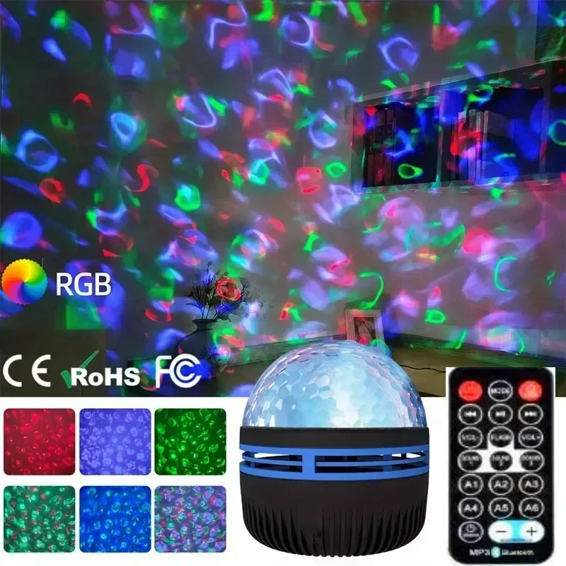 Galaxy Projector Night Light Water Pattern Starry Sky Light Bedroom Decor Northern Night Lamp LED Party Lights for Kids Gift