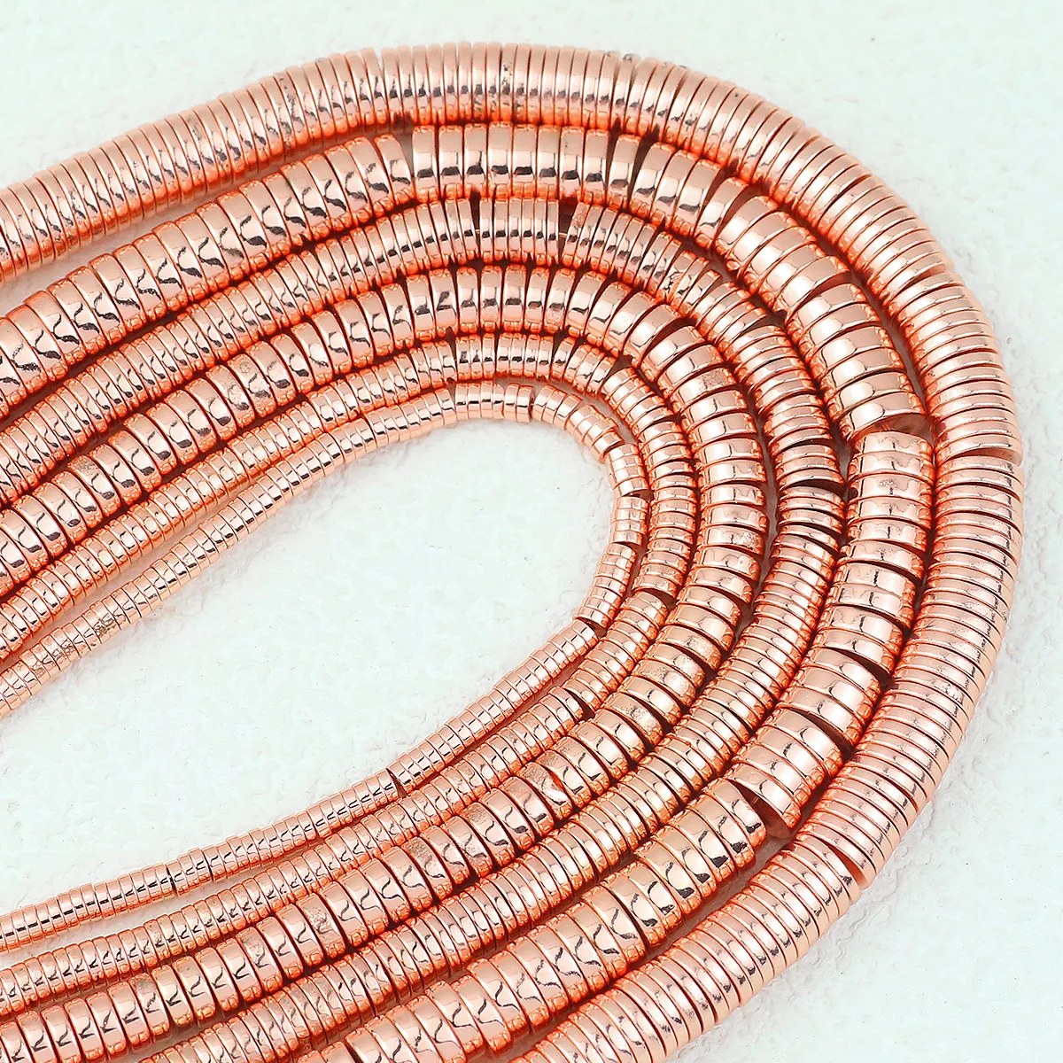 15‘’ Rose Gold Flat Round Hematite Natural Stone Spacer Loose Beads For Jewelry Making DIY Bracelet Necklaces Earrings 3/4/6/8mm image 4