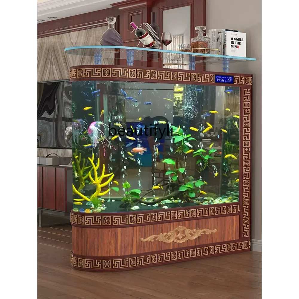 yj Household Fish Tank Living Room Large Floor Bottom Filter Bullet Aquarium Hallway Change Water