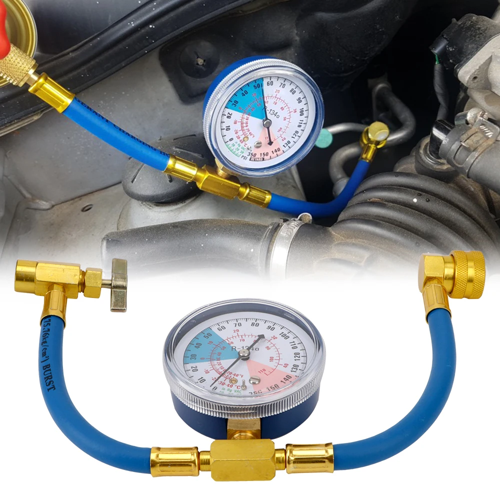 

Car Air Conditioner R134A refrigerant Refueling Tools With Measuring Gauge Air Conditioning Recharge Hose AL801G70W AL801G50