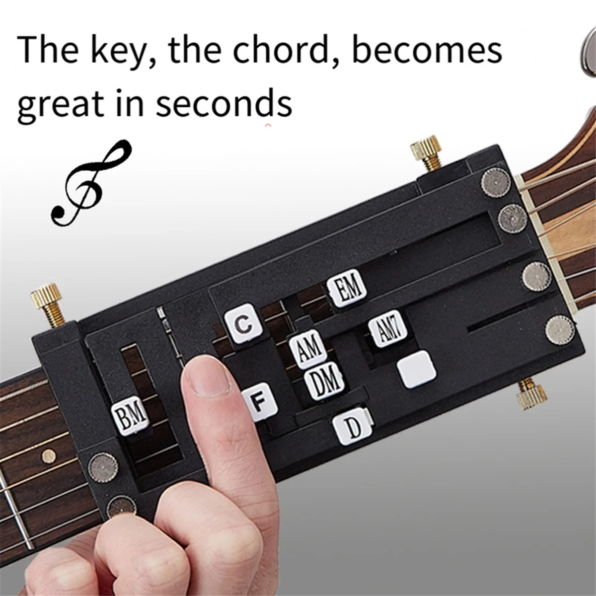 HOT Guitar Folk Classical Chord Assist One-Key Chord Device Button Key-Press Automatic Assist for Kids Beginners Black