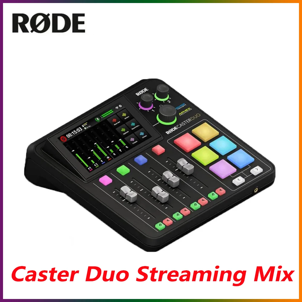 RODE Caster Duo Integrated Audio Production Studio Rode Professional Mixer with External Sound Card&Quad-Core Audio