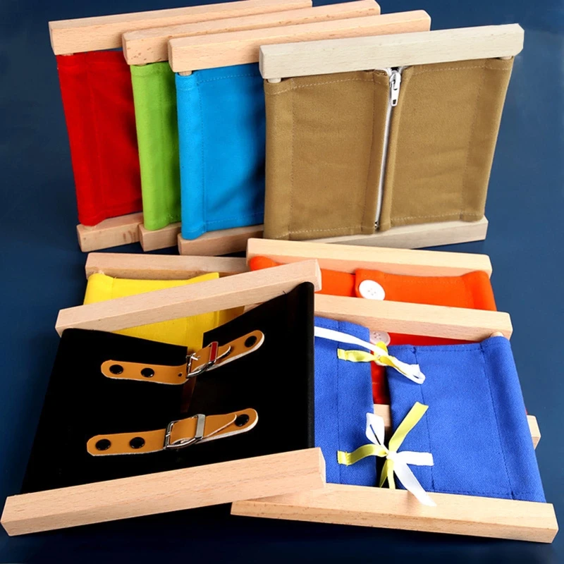 Montessori Speelgoed Doek Drukke Board Schoenveter Knop Vaardigheid Leren Speelgoed Voor Stationaire Activiteit Center Peuter Reizen Speelgoed D5QA