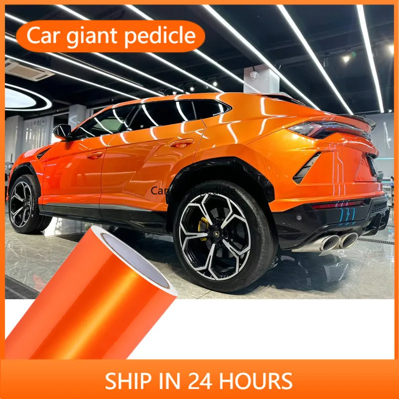 

Gloss Metallic coral orange Cyanine Vinyl Wrap film for vehicle coating Suitable for car vinyl stickers Bubble-free easy install