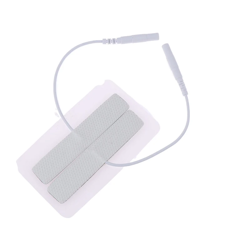 2 Stück selbstklebende Ersatz-Elektrodenpads aus Vliesstoff für TENS EMS Digital-Therapiegeräte, Massagegeräte, 1,2 x 6,5 cm, Nervenstimulator – Detail 5
