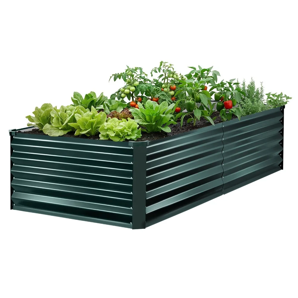 

Galvanized Raised Garden Bed 6.67 x 3.35 x 1.51 ft Rectangular Planter Box