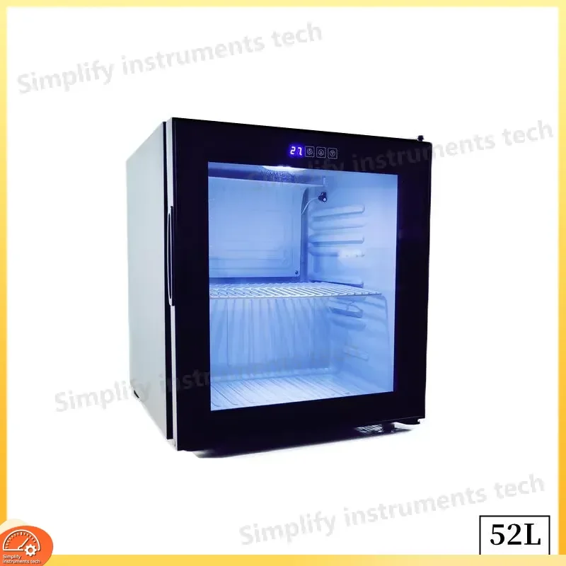 52L Modern Compact Beverage Cooler Stainless Steel Mini Refrigerator with Mechanical Thermostat Single Zone 55W R600a