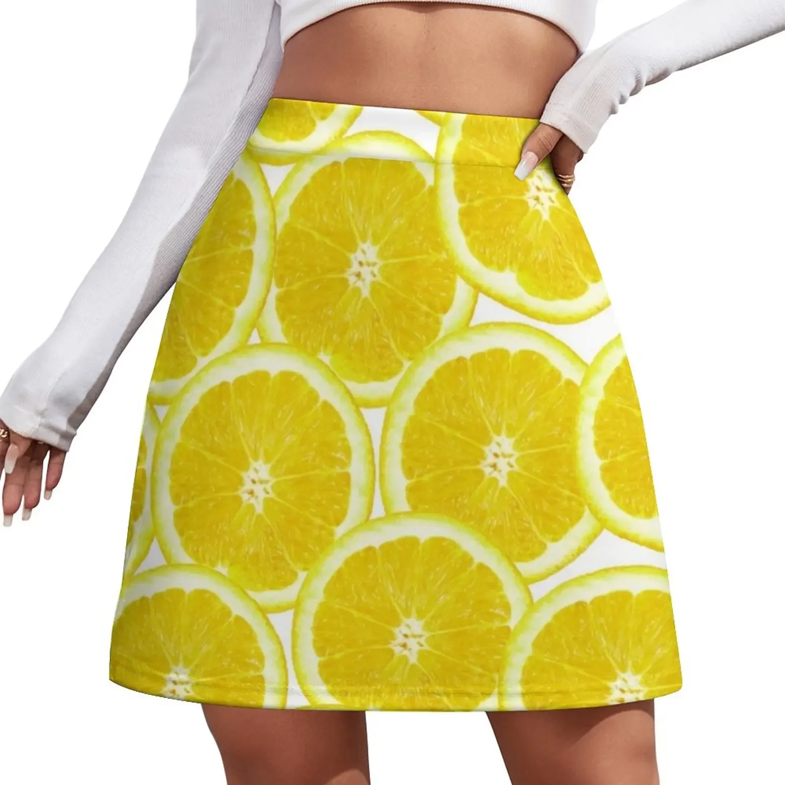 Summer Citrus Lemon Slices Mini Skirt Clothing female clothes for women