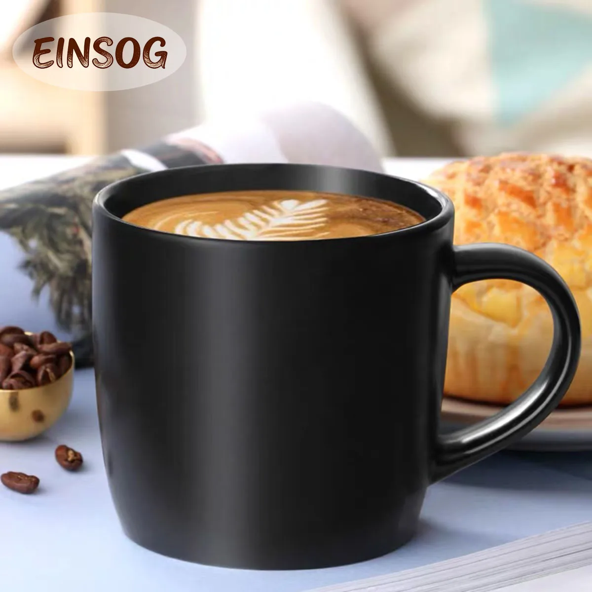 Taza de capuchino de cerámica, taza de café con leche, taza de agua creativa para el hogar y la Oficina, regalo para pareja, tazas de leche para desayuno, vajilla de cocina