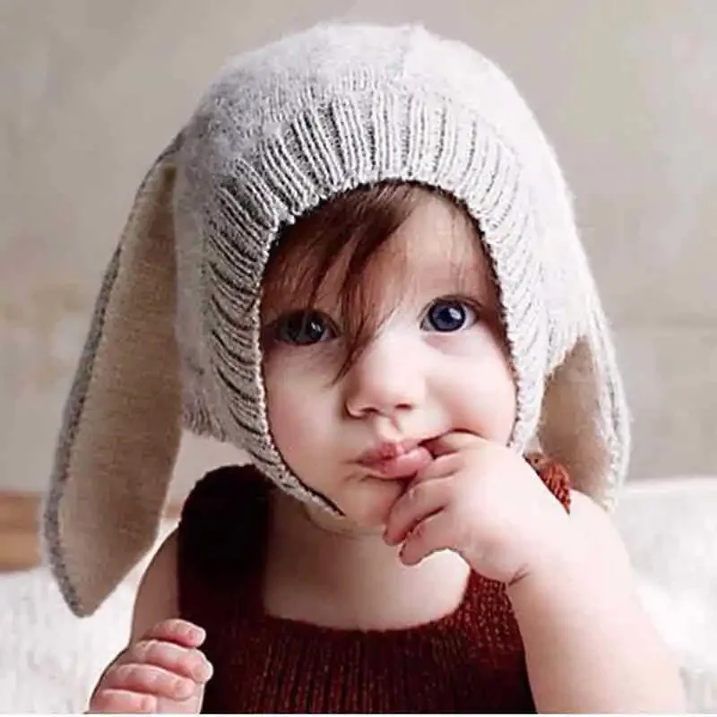 

2024 Winter Best-selling Children's Creative Animal Shaped Rabbit Ear Knitted Hat